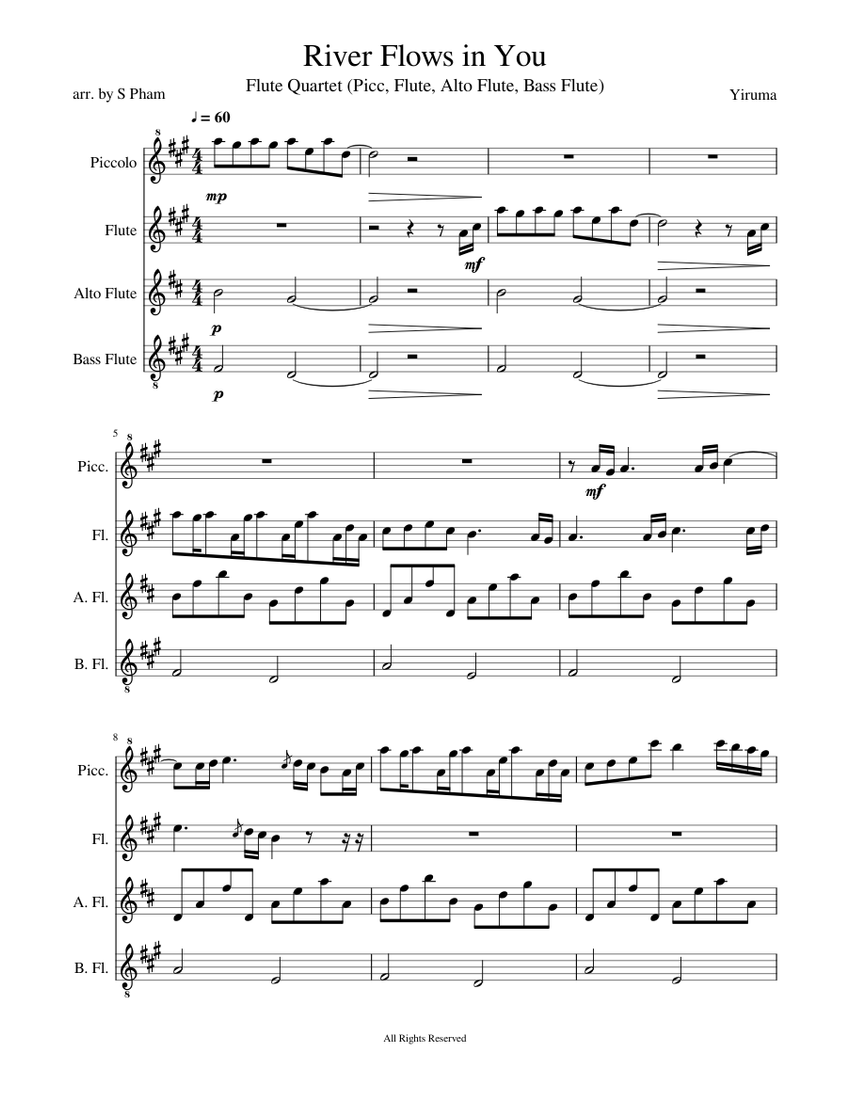 River Flows in You Sheet music for Flute, Flute (Piccolo), Flute (Alto