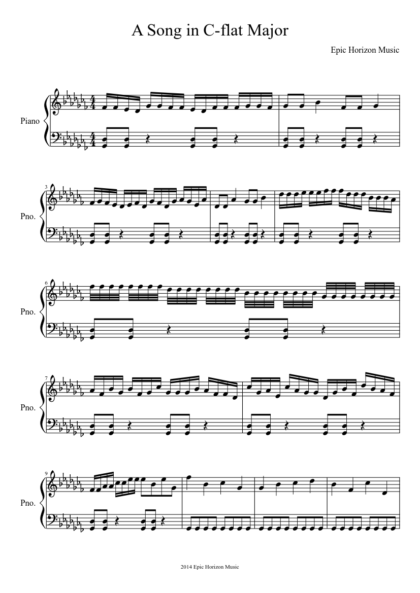 A Song in C-flat Major Sheet music for Piano (Solo) | Musescore.com