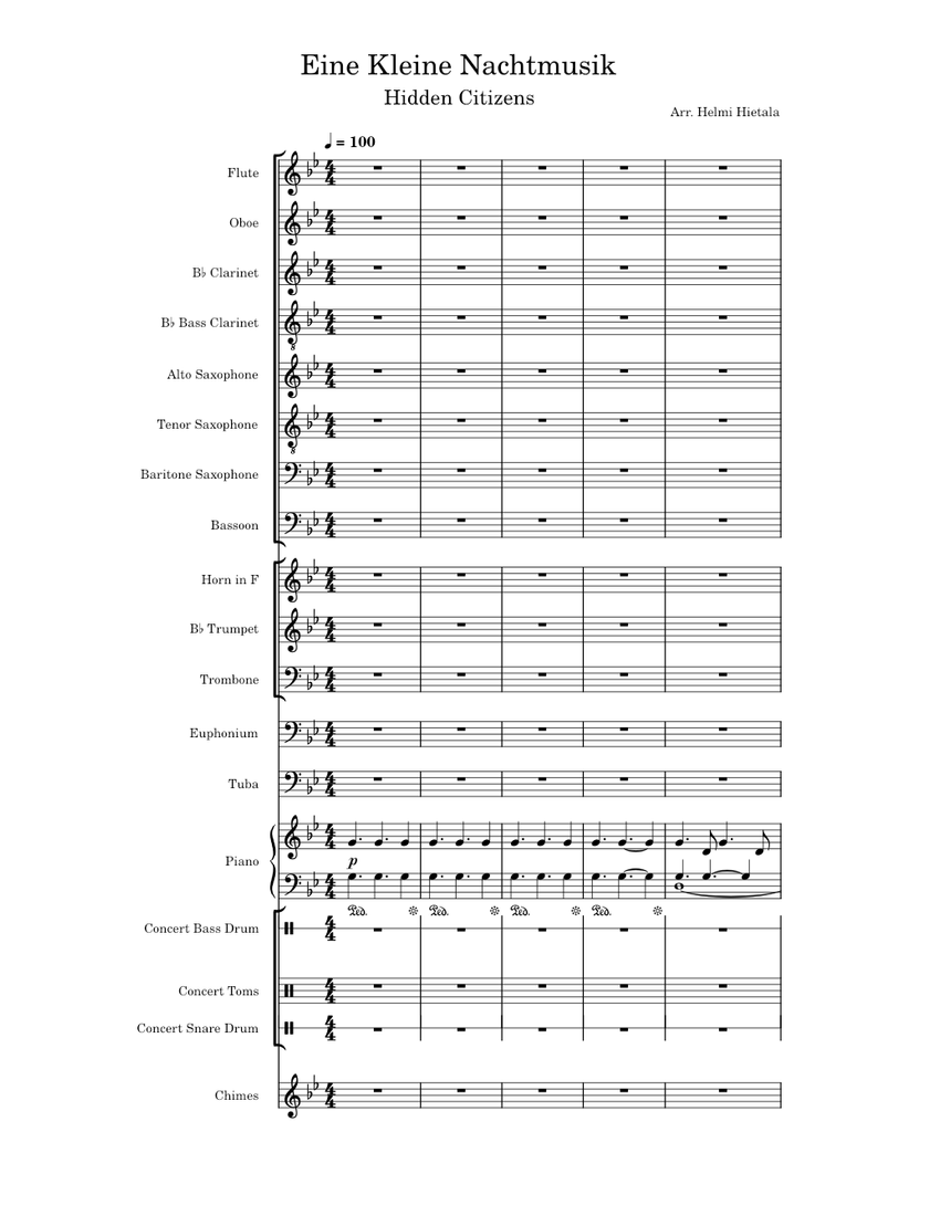 Eine Kleine Nachtmusik Epic Version Sheet music for Piano, Trombone, Euphonium, Tuba & more