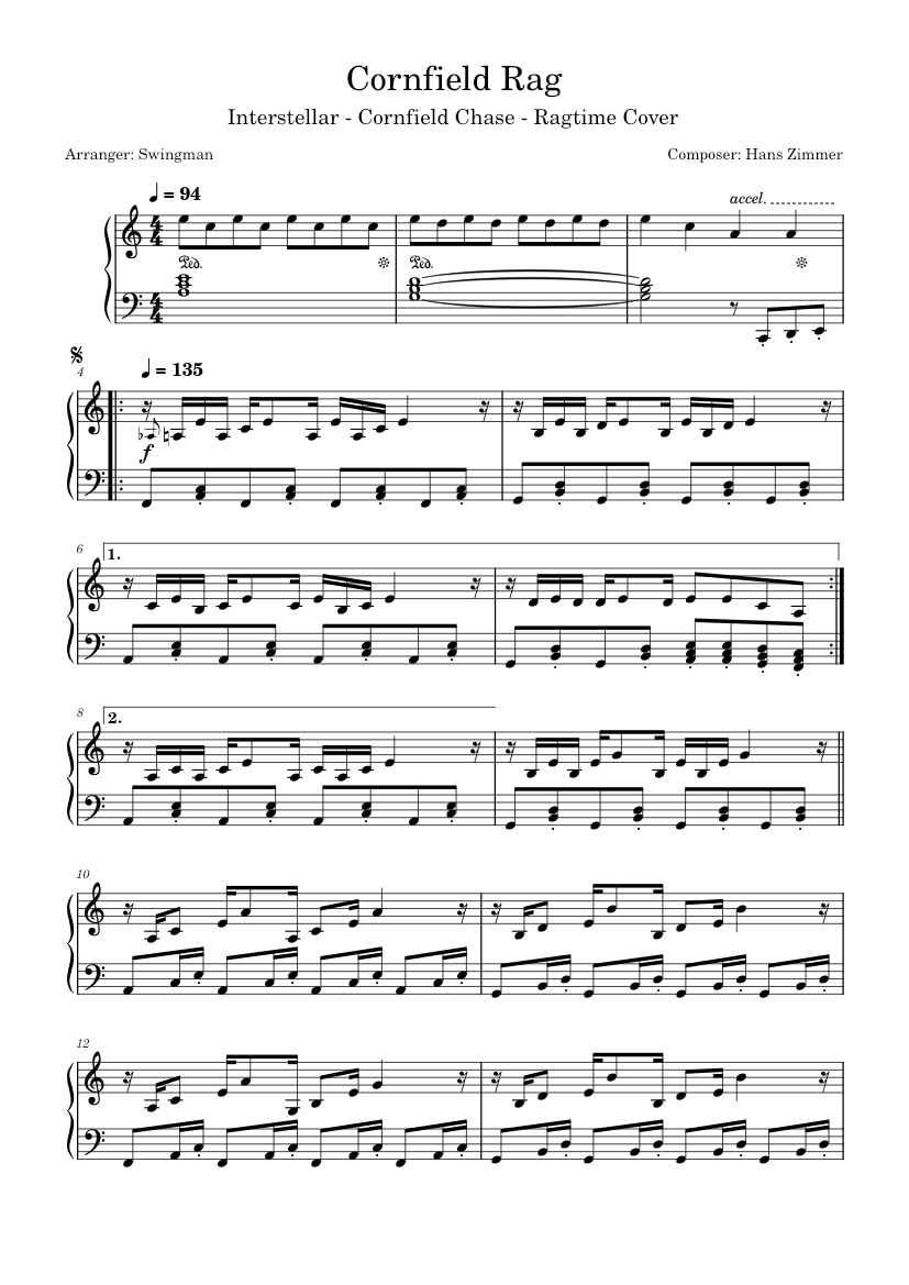 Cornfield Rag Sheet music for Piano (Solo) | Musescore.com