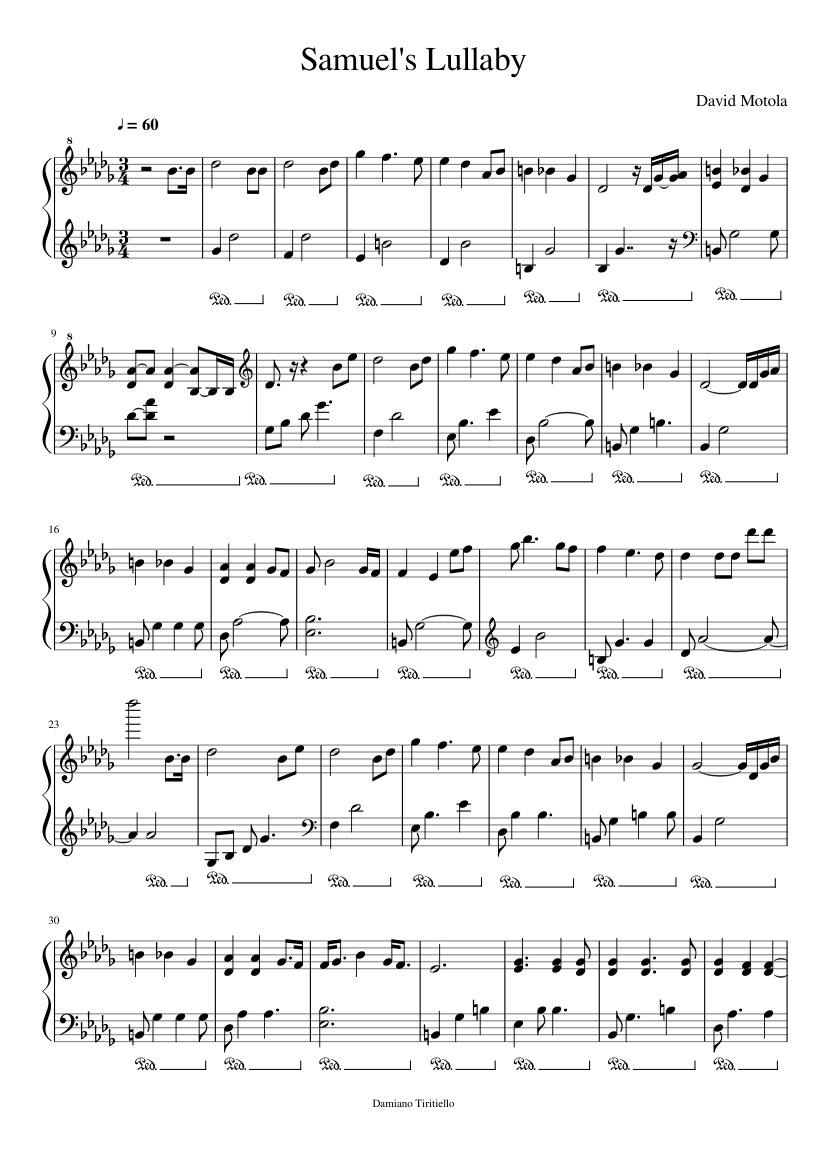 Samuel's Lullaby Sheet music for Piano (Solo) | Musescore.com