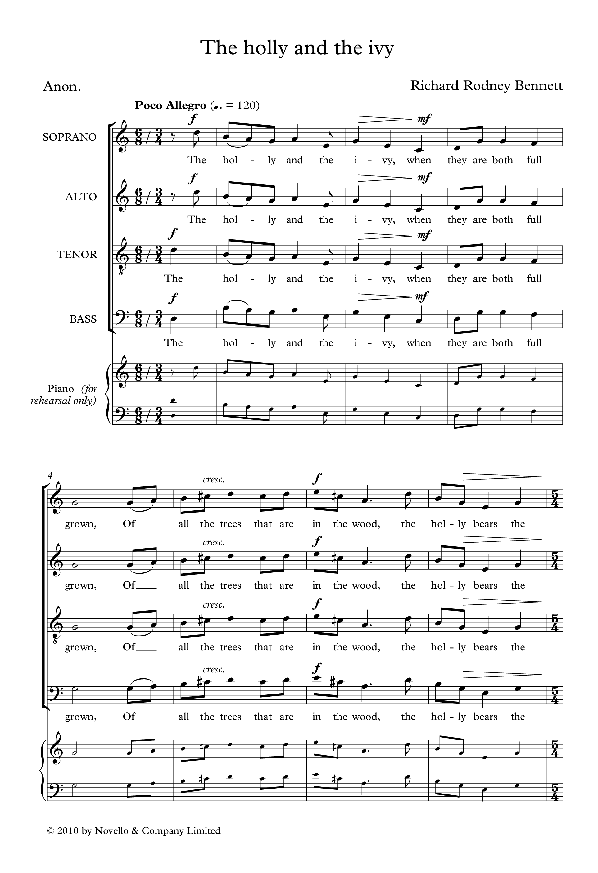 Play Official version of The Holly and the Ivy Sheet Music by Misc ...