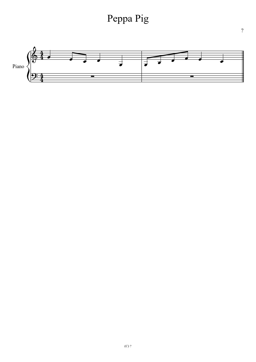 Peppa Pig Theme Sheet music for Piano (Solo) | Musescore.com