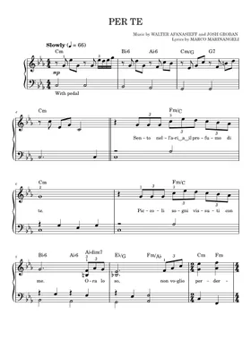Free Per Te by Josh Groban sheet music | Download PDF or print on  Musescore.com