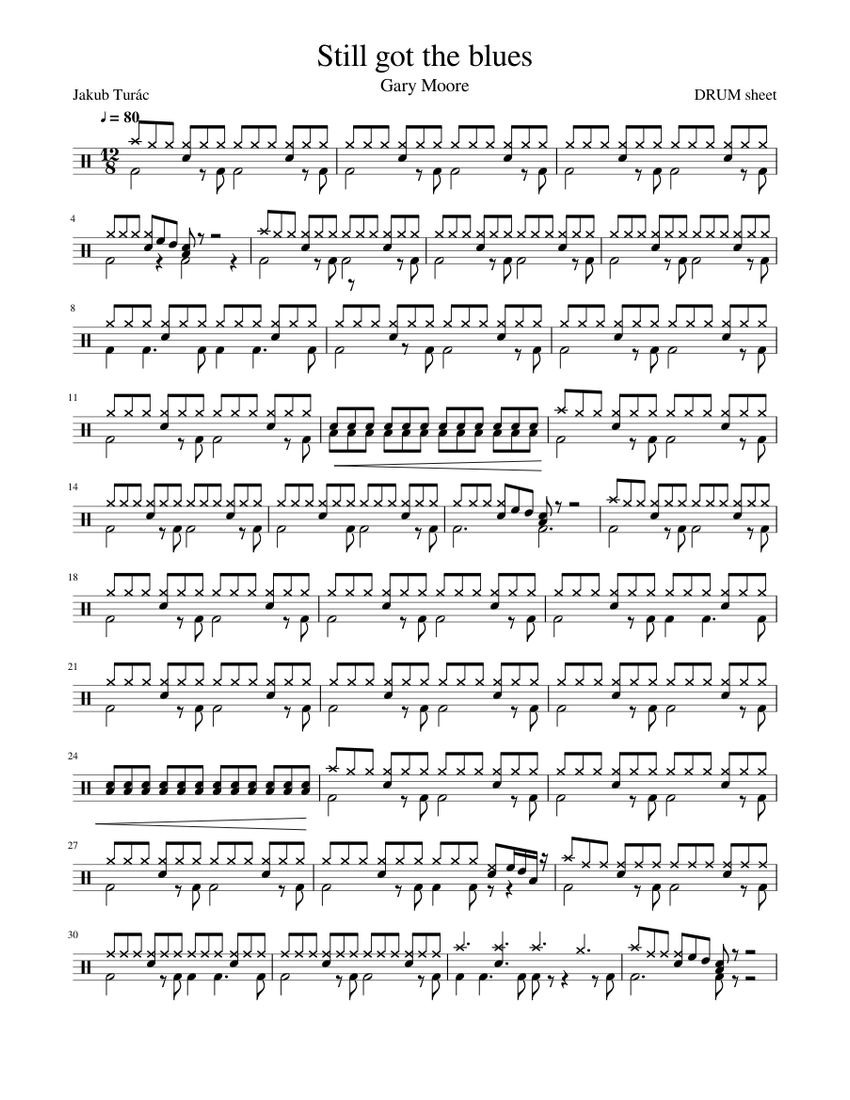Still got the blues Sheet music for Drum group (Solo) | Musescore.com