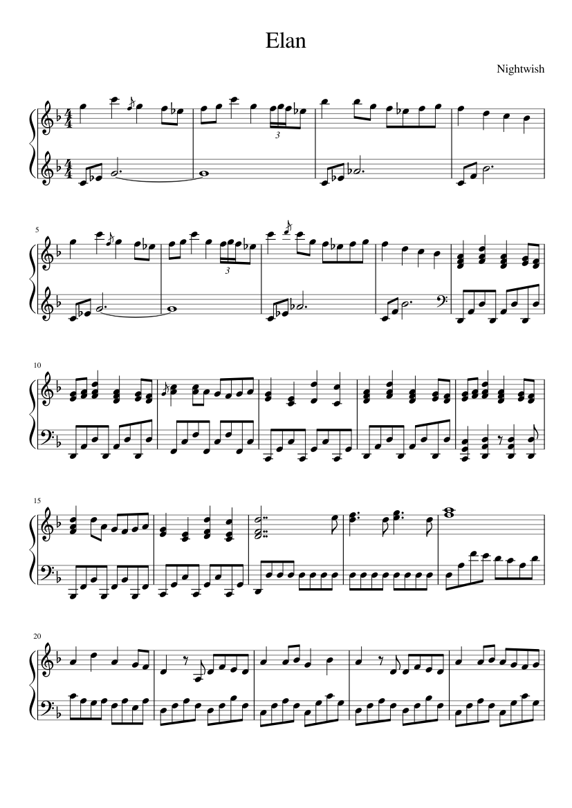 Elan Sheet music for Piano (Solo) | Musescore.com