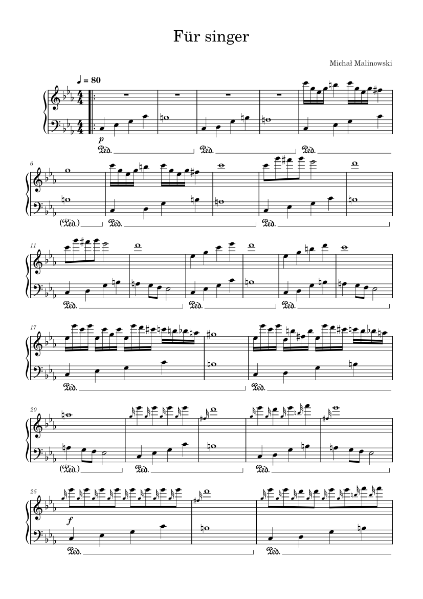 Für Singer – 1999M.M Sheet music for Piano (Solo) Easy | Musescore.com