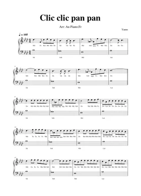 Yanns - Clic clic pan pan sheet music for piano download
