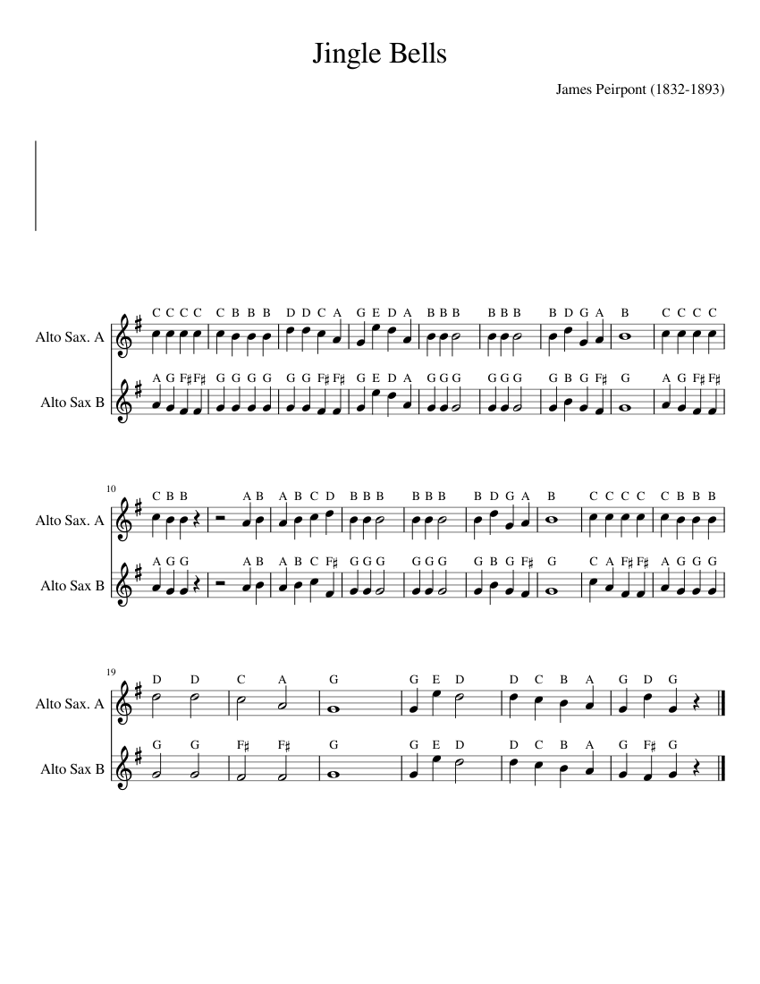 Jingle Bells Alto Sax
