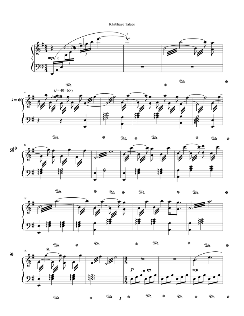 Golden Dreams - Javad Maroufi Sheet music for Piano (Solo) | Musescore.com