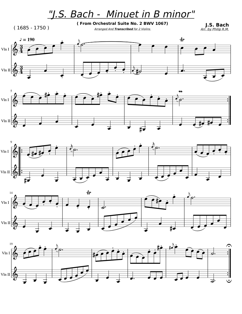 orchestral suite no 2 in b minor bwv 1067 - menuet