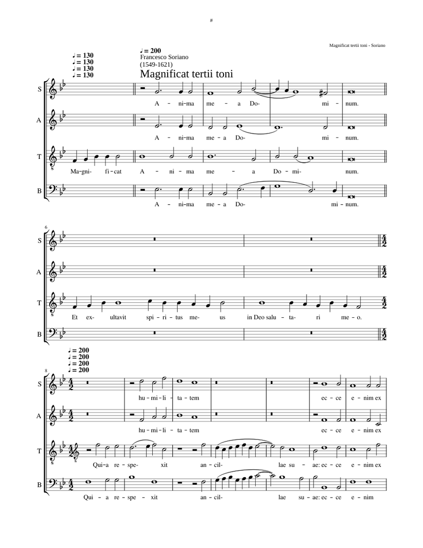 Magnificat Tertii Toni Francesco Soriano Sheet Music For Woodwinds 