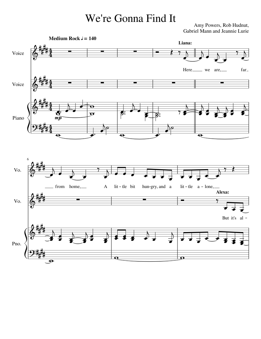 We're Gonna Find It - Karaoke Sheet music for Piano, Vocals (Mixed Trio) |  Musescore.com