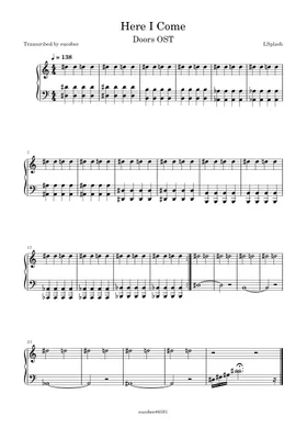 Roblox Doors OST - Here I Come Sheet music for Piano (Solo) Easy