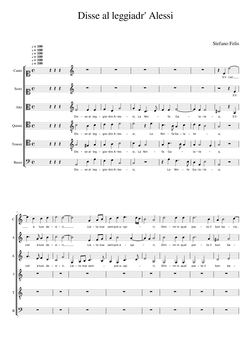 Disse al leggiadr' Alessi