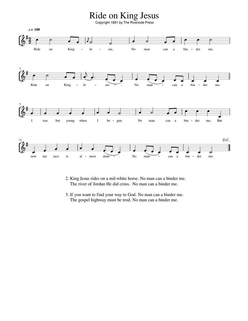 46Ride on King Jesus Sheet music for Soprano (SATB)