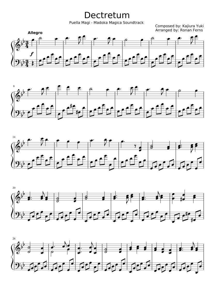 デクレトゥム 楽譜 ピアノ (ソロ) | MuseScore.com