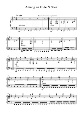 Among Us Hide N Seek – InnerSloth Sheet music for Cello, Guitar, Bass  guitar, Drum group (Mixed Ensemble)