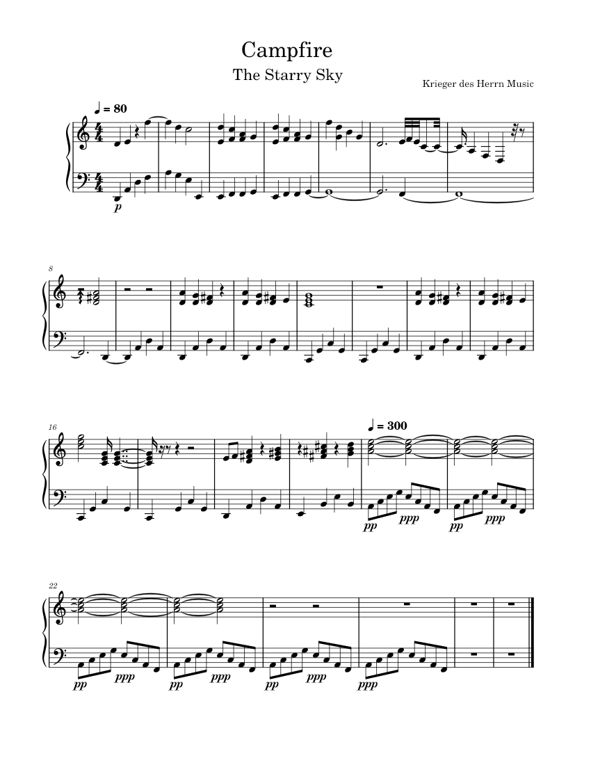 Campfire Sheet music for Piano (Solo) Easy | Musescore.com