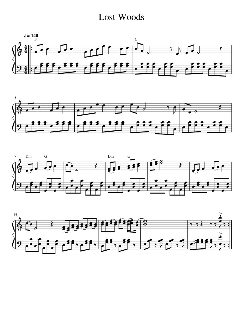 Lost Woods Sheet music for Accordion (Solo) | Musescore.com
