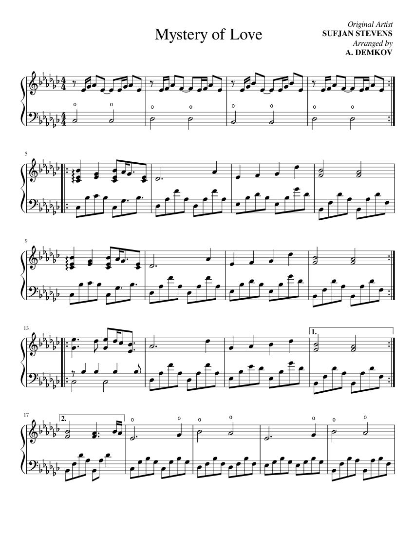 Mystery of Love Sheet music for Harp (Solo) Musescore.com.