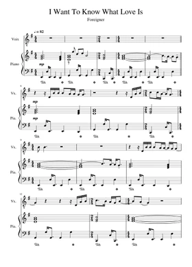 Free I Want To Know What Love Is by Foreigner sheet music | Download PDF or  print on Musescore.com