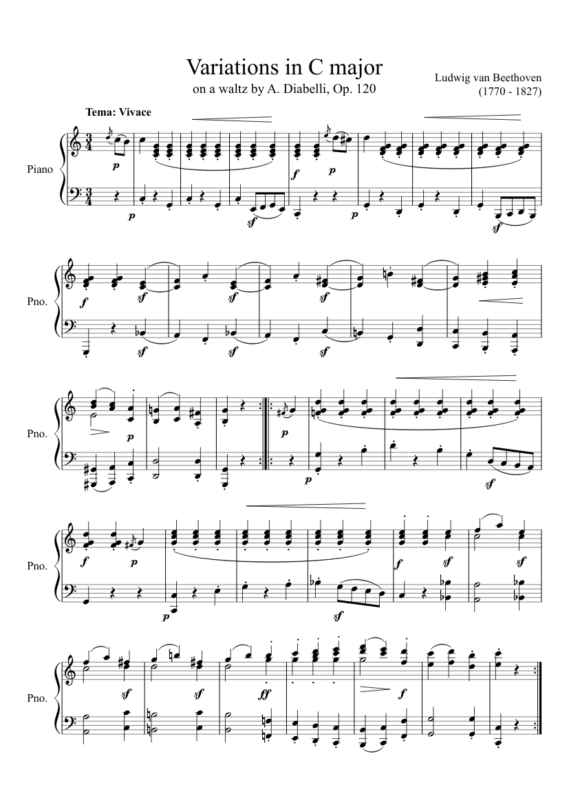 Veränderungen über einen Walzer Op.120