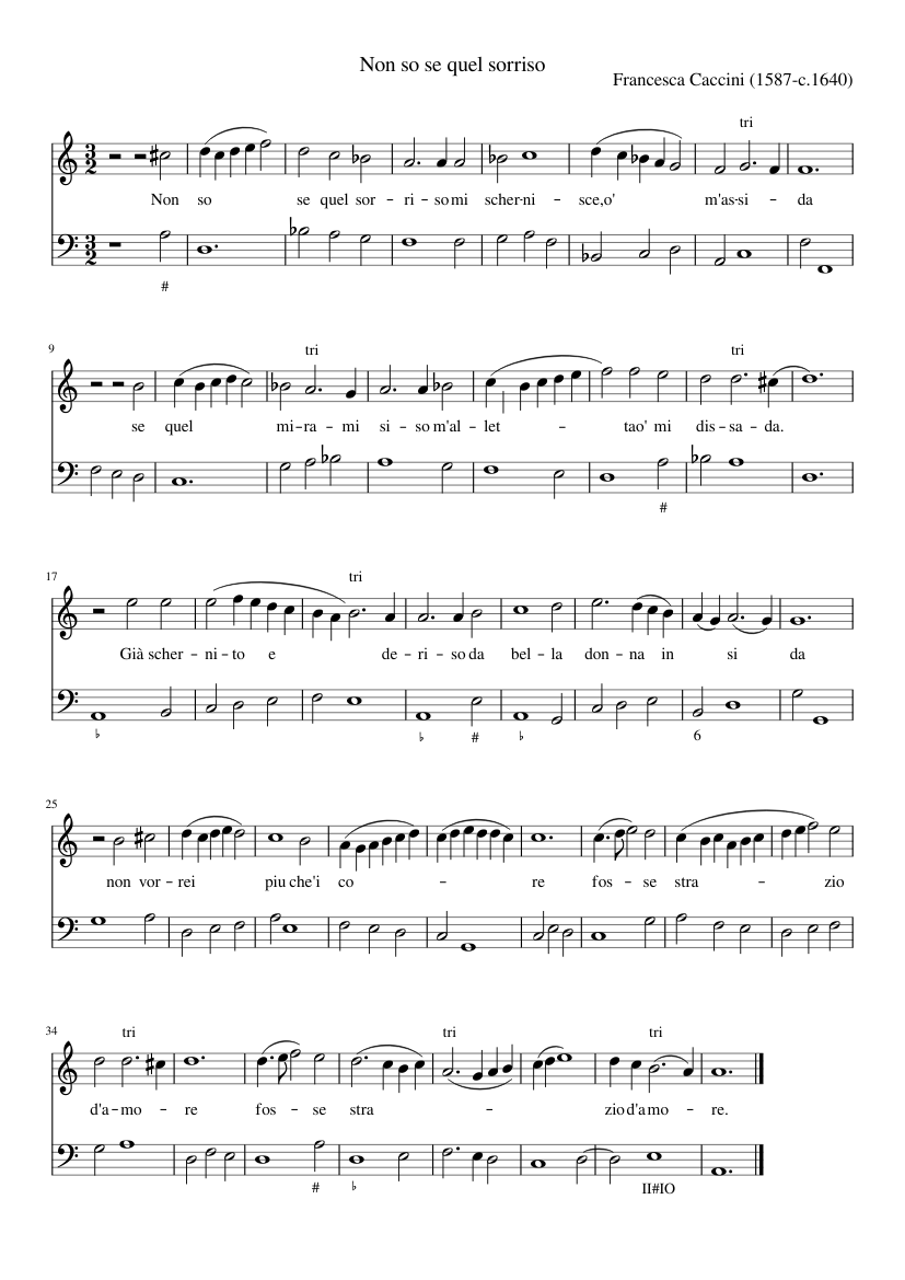 Non sò se quel sorriso - Francesca Caccini