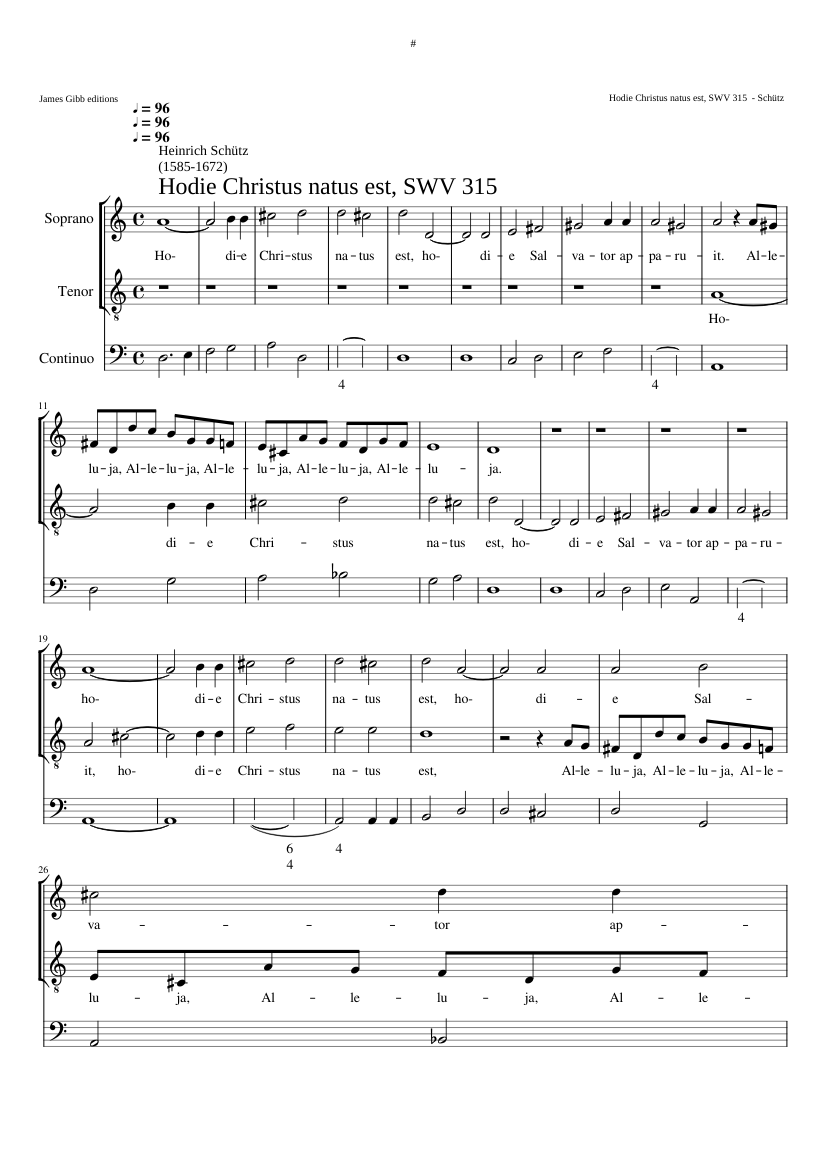 Hodie Christus natus est SWV 315