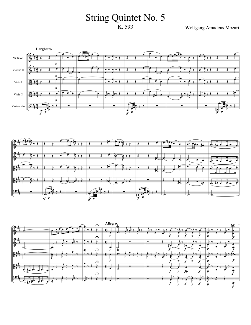 String Quintet Number 5 in D Major