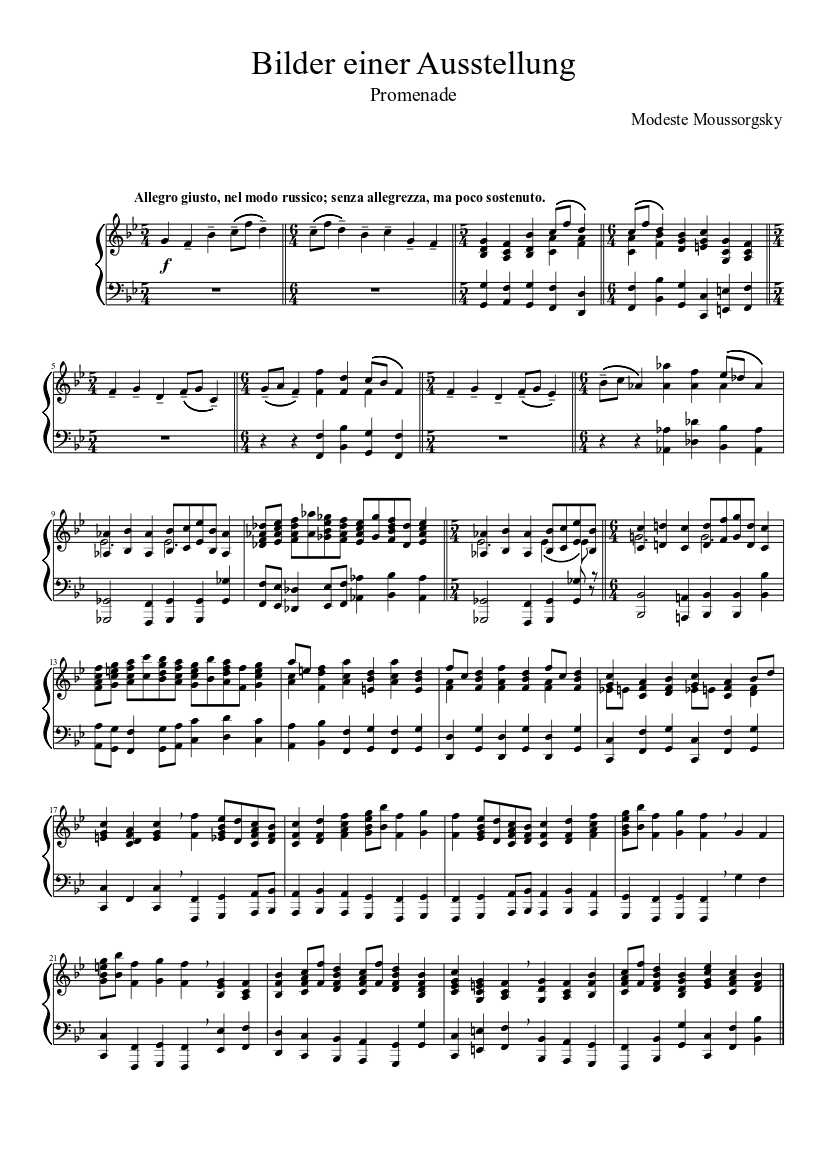 Promenade Sheet music for Piano (Solo) | Musescore.com