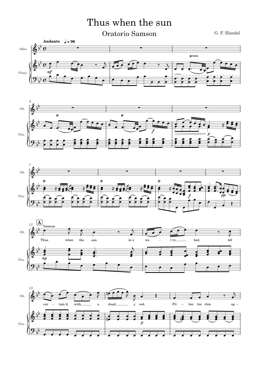 Thus when the sun - Aria de Samson - Oratorio Samson – George