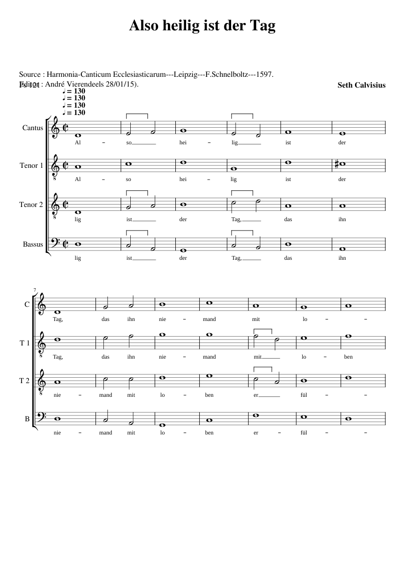 Also heilig ist der Tag