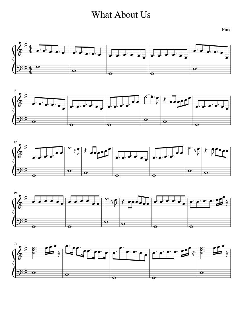 What About Us Sheet music for Piano (Solo) | Musescore.com