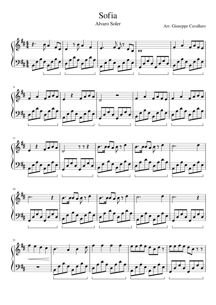 Sofia Sheet music for Piano (Solo) | Musescore.com