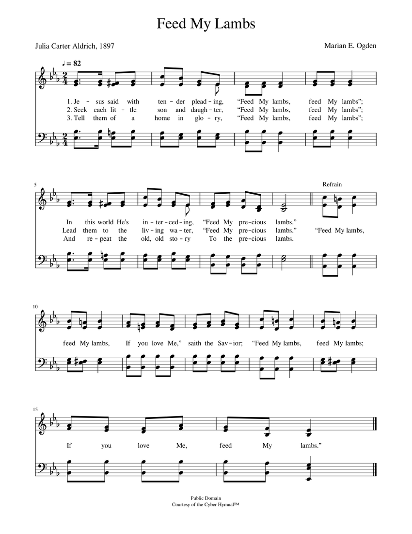 Feed My Lambs Marian E Ogden Piano Tutorial feed-my-lambs-marian-e-ogden-piano-tutorial