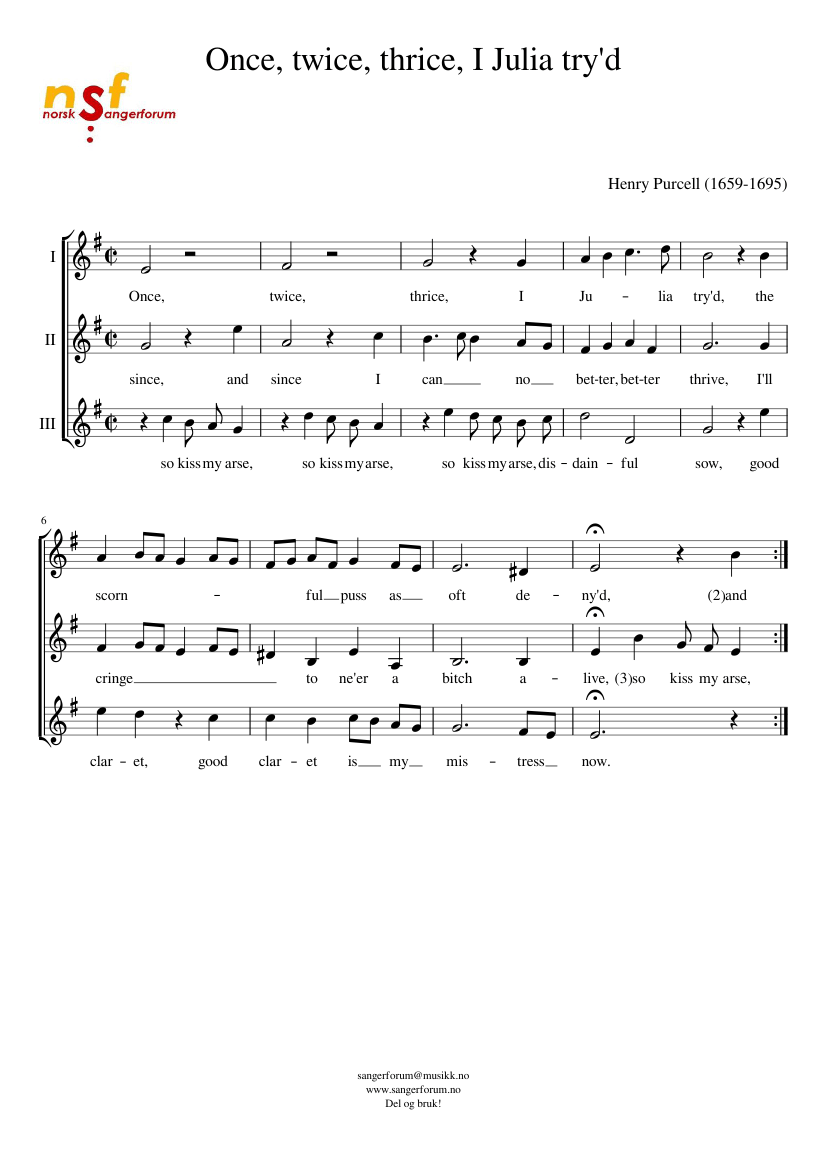 Once twice thrice I Julia try'd