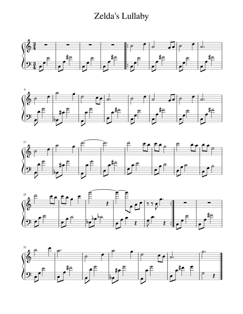 Zelda s Lullaby Sheet music for Piano (Solo) | Musescore.com