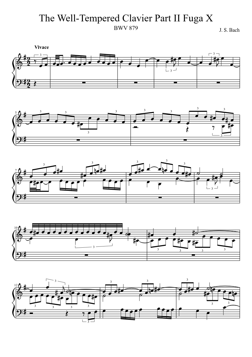 Prelude and Fugue in E minor BWV 879