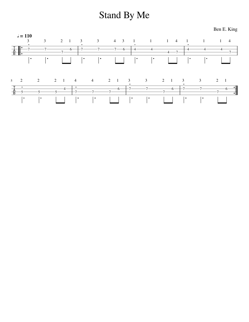 Stand_By_Me Sheet music for Bass guitar (Solo)