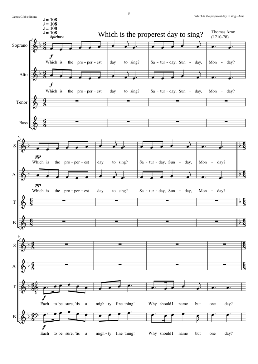 Which is the properest day to sing?