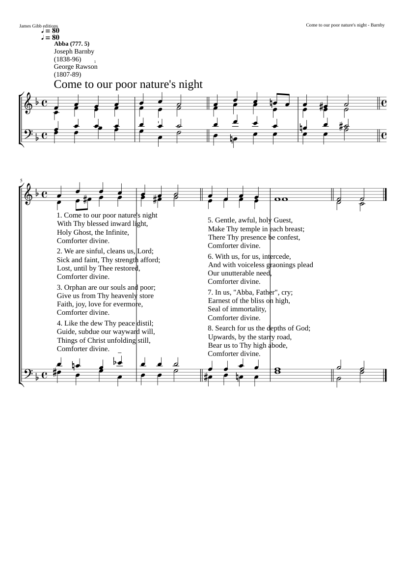 Come to our poor nature's night