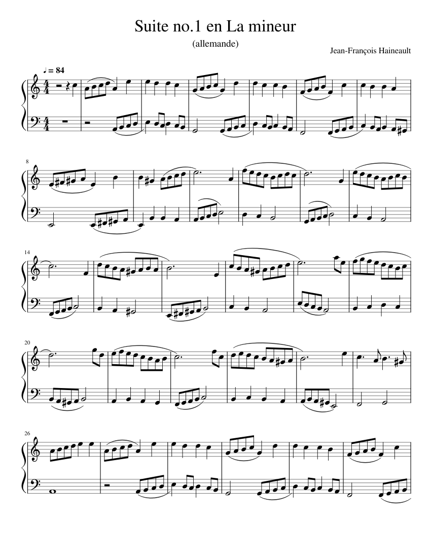 Suite no.1 en La mineur Allemande