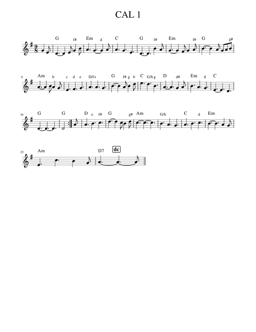 CAL 1 Sheet music for Piano (Solo) Easy | Musescore.com