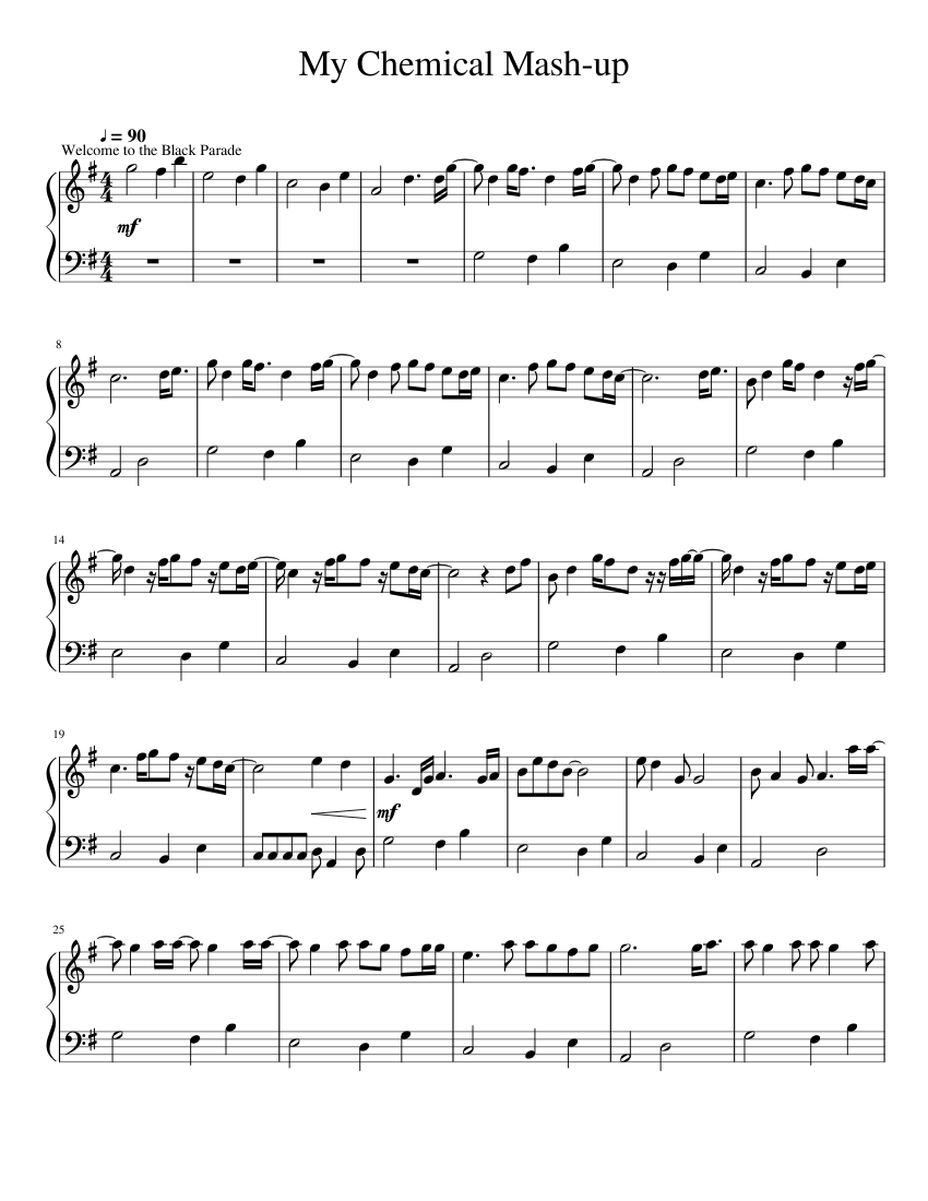 My Chemical Romance (Easy Piano) Sheet music for Piano (Solo) |  Musescore.com