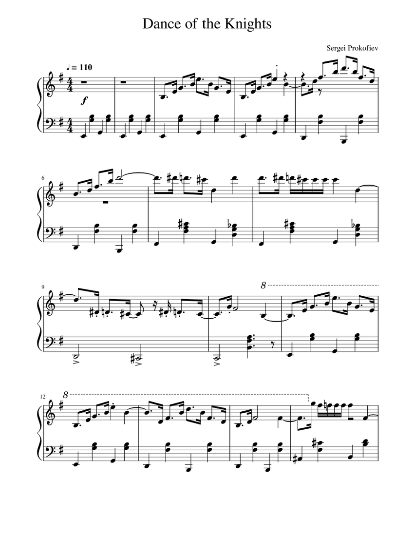 Dance of the Knights короткая версия - piano tutorial