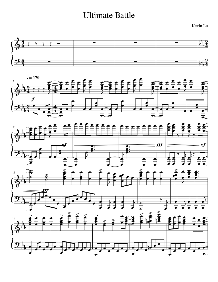 ULTIMATE BATTLE (Ultra Instinct Goku) Sheet music for Piano (Solo) |  Musescore.com