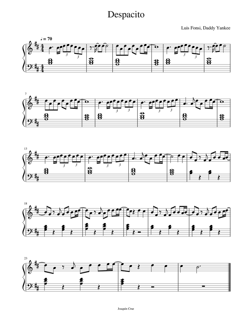 Despacito Sheet music for Piano (Solo) | Musescore.com