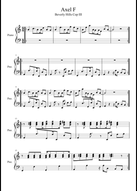 Axel F Piano With Letters