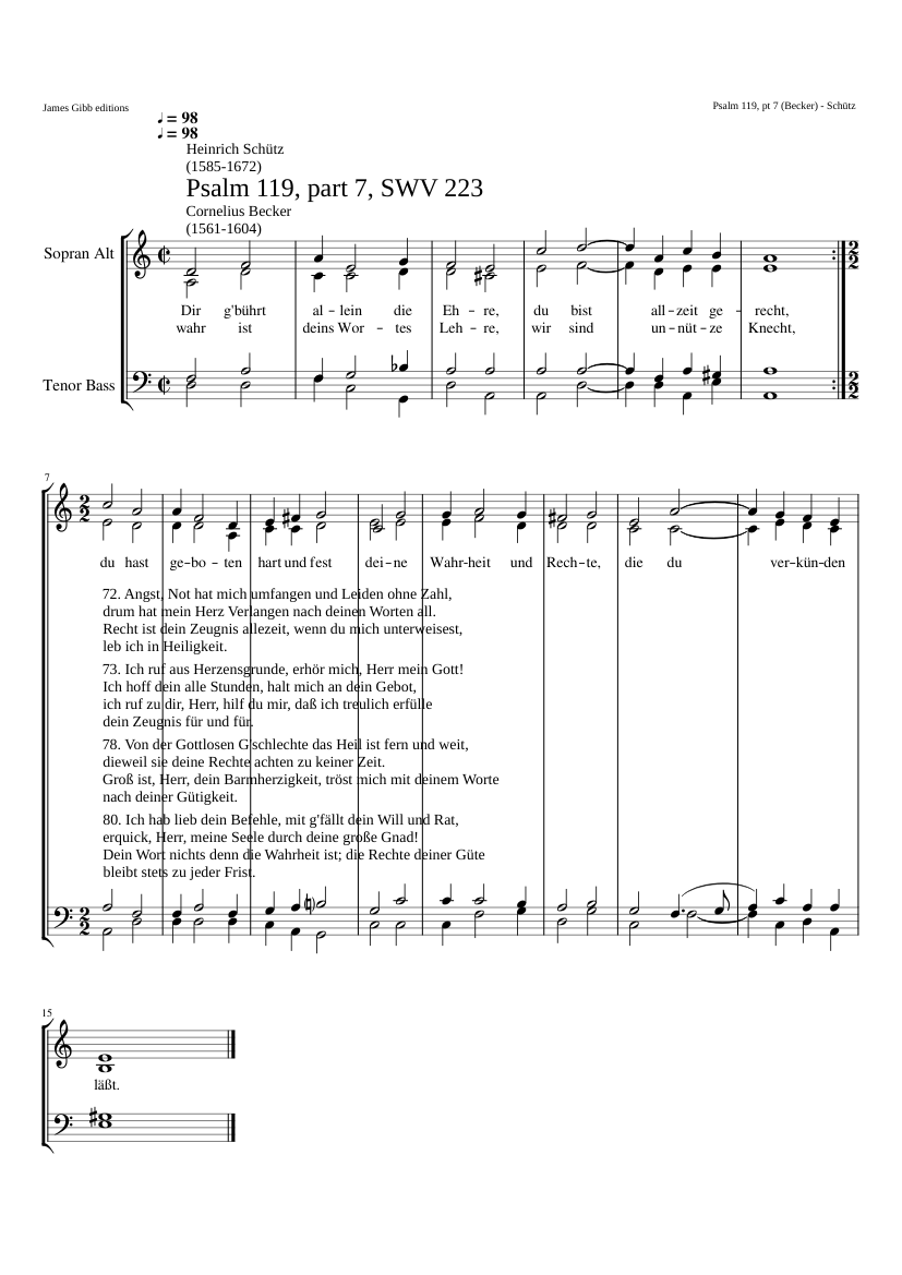 Dir gbührt allein die Ehre SWV 223